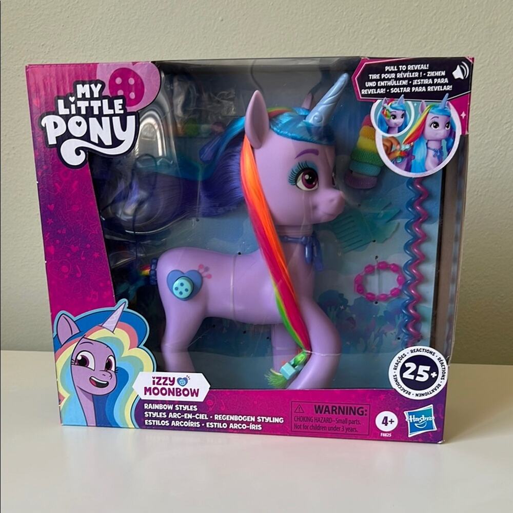 My Little Pony Izzy Moonbow Rainbow Styles Toy Pony Rainbow Mane New